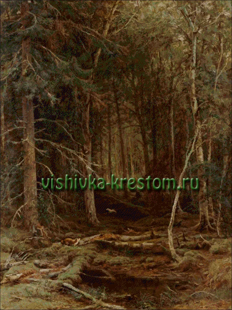 Лесная глушь по картине Шишкина